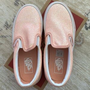 Vans Kids Sneakers in Sparkly Peach